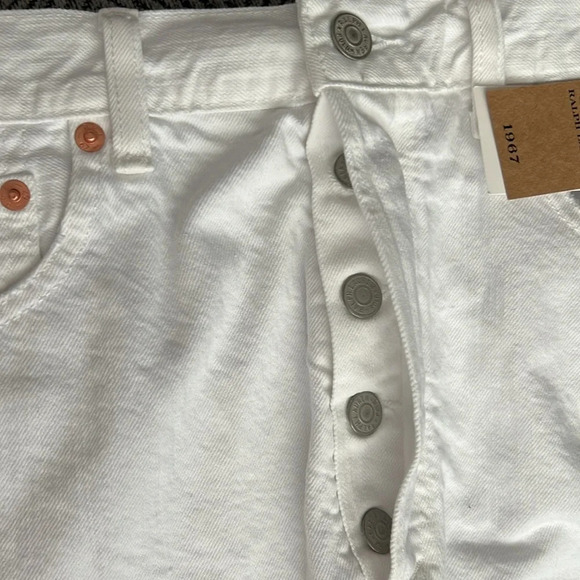 Polo Ralph Lauren Women White Distressed Hem Short Denim Jean Skirt Size 31 - Picture 8 of 13